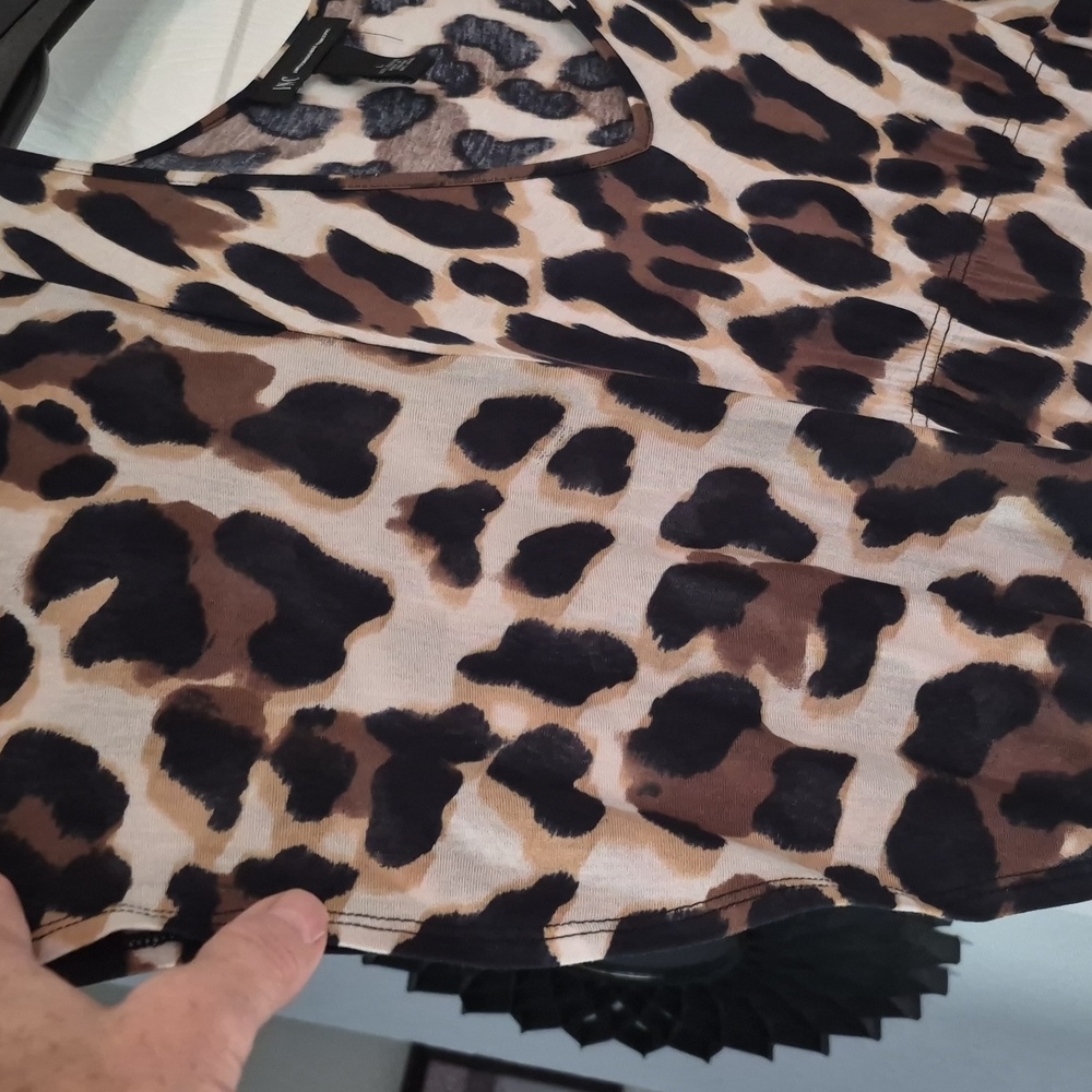 INC Leopard Print Large V-Neck Women's Cover-up - Picture 3 of 4